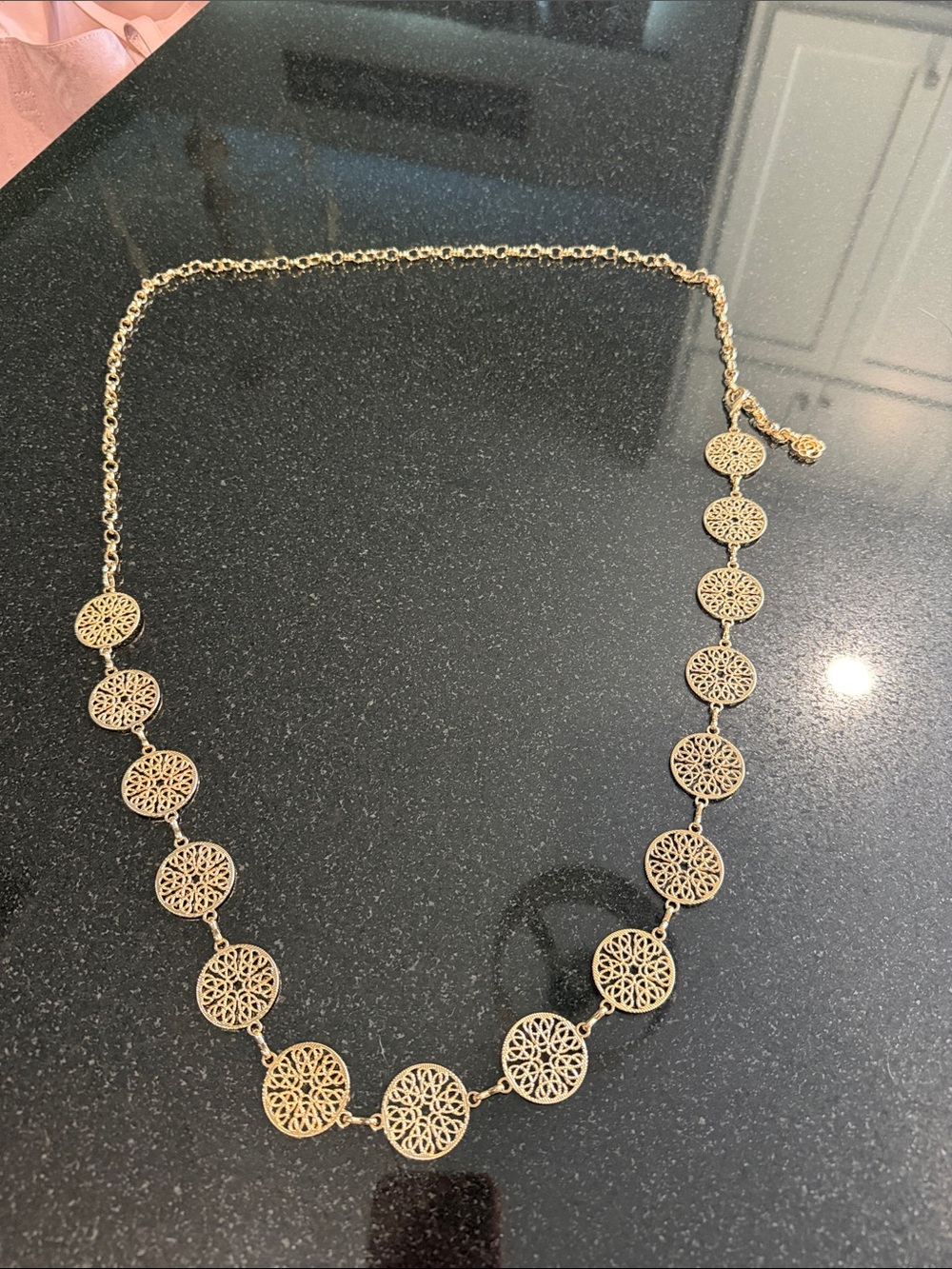 Wrangler Gold Filigree Disc Necklace - Women Jewelry